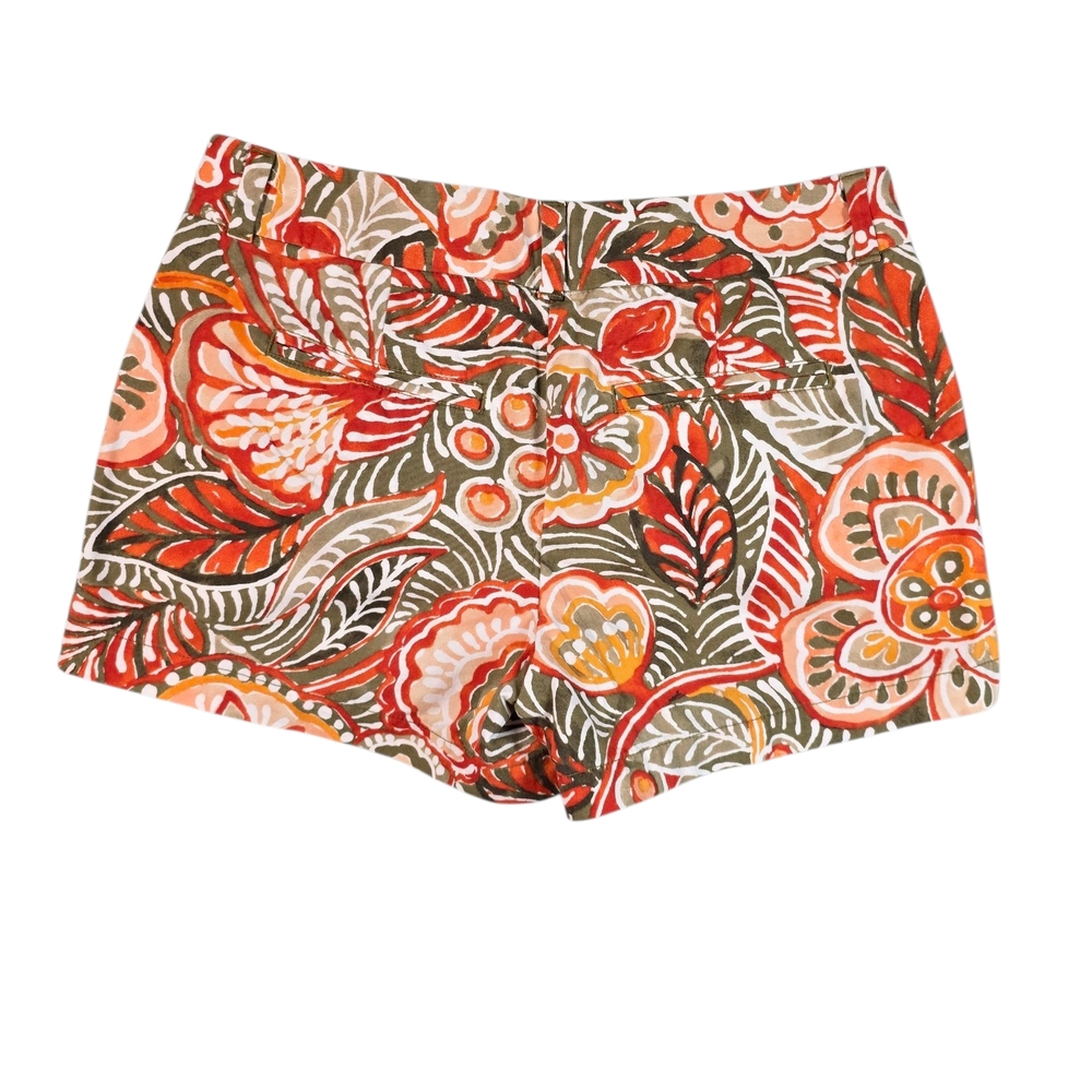 Loft Olive Green & Floral Print Women Shorts Sz 2 - Picture 2 of 7